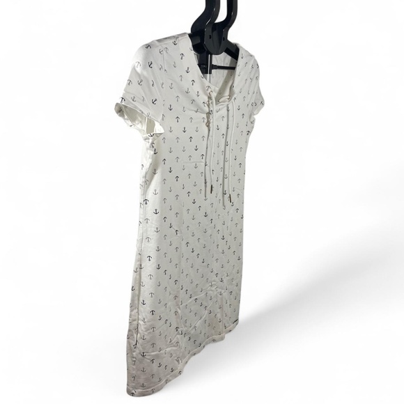 Tommy Hilfiger Lana Nautical Navy Anchor Lace-Up Shirt Dress White Blue, Size M - Picture 5 of 7